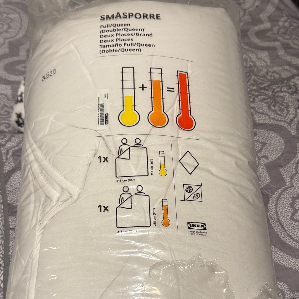IKEA SMÅSPORRE White Duvet Insert with Color Thermometer Graphics